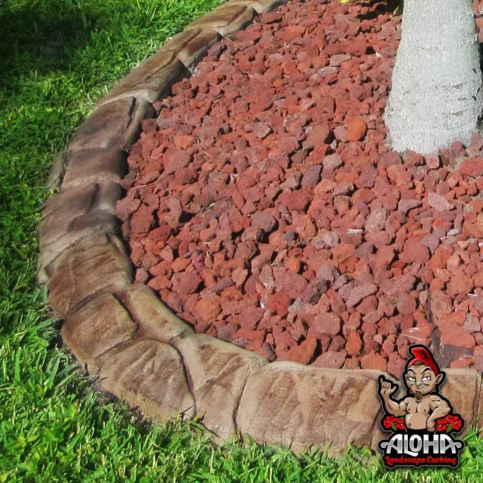Casablanca Cobble curbing around a planting bed